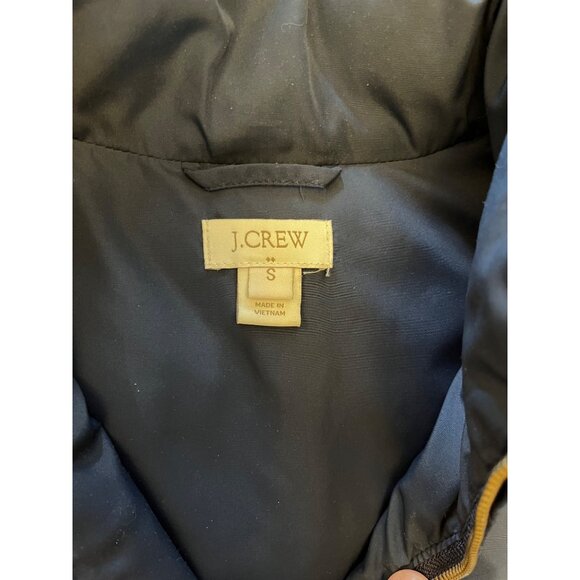 J.Crew Womens Quilted Navy Blue Puffer Vest Pockets Gold Zipper - Picture 9 of 9